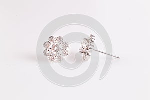 earrings with diamonds macro shot