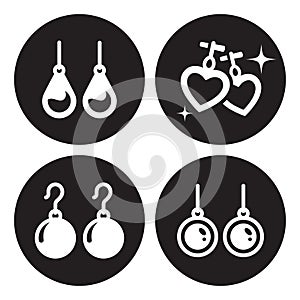 Earrings icons set