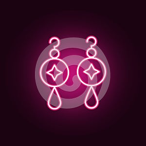 earrings neon icon. Elements of jewelry set. Simple icon for websites, web design, mobile app, info graphics