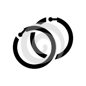 Earrings vector illustration, Isolated solid style icon