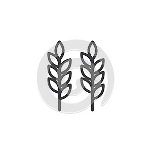 Ears of wheat outline icon