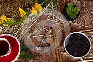 Ears of wheat , tea , cup