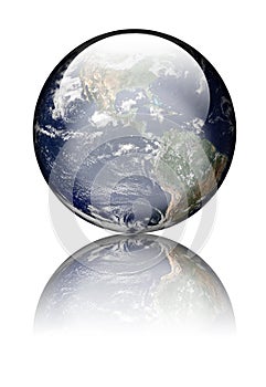 Earth as glass globe