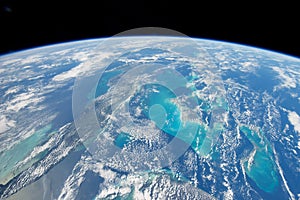 Earth atmosphere from space Elements of this image were furnished by NASA