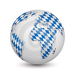 Earth with Bavarian flag as a symbol for the Oktoberfest
