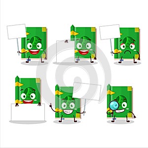 Earth book of magic cartoon character bring information board