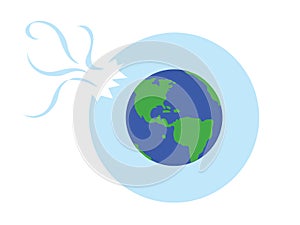 Earth with broken ozone layer photo