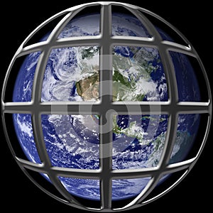 Earth in cage