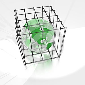 Earth in a cage