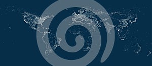 Earth' city lights map on the soft dark background