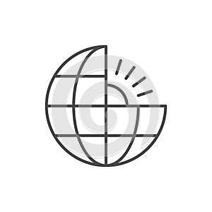 Earth core line outline icon