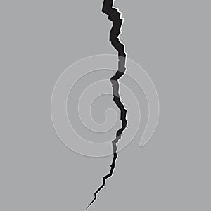 Earth crack, surface cracked ground, split terrain after earhquake