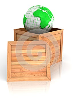 Earth in crate