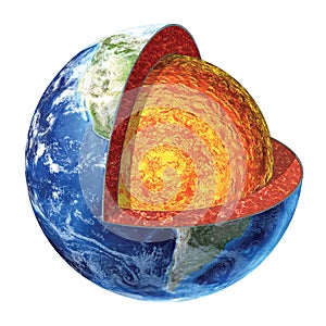 Earth cross section. Lower Mantle version.