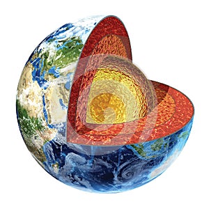 Earth cross section. Outer core version. photo