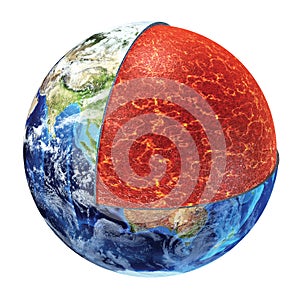Earth cross section. Upper Mantle version. photo