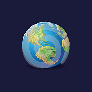 Earth on dark blue background