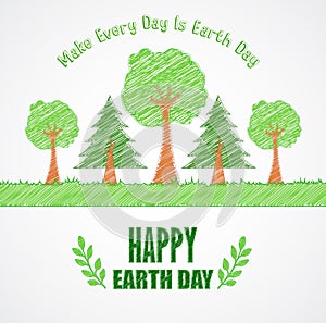 Earth Day background concept Tree design