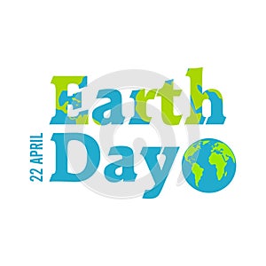 Earth Day in blue. Vector illustration