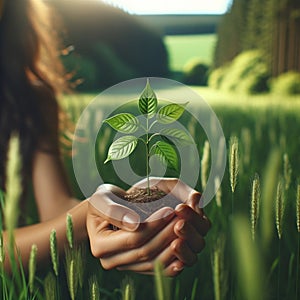 Earth Day campaign, hands, soil, AI