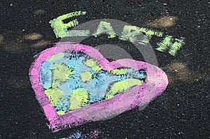 Earth Day Chalk Art Heart