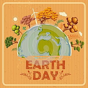 Earth Day concept for safe and Green Globe