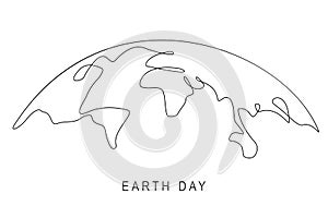 Earth Day concept, world map outline â€“ vector