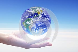 Earth day, day protection global environment, world planet earth save, ecology and nature, globe in hand,Element of the image