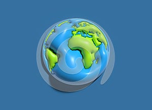 Earth Day or Environment Day Logo 3d illustration Design