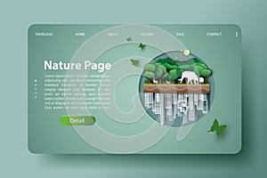 Earth day and environment information template for pollution and nature banners design