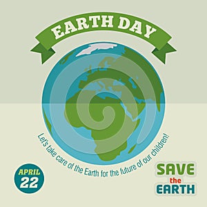 Earth day flat design poster