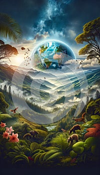 Earth Day graphic, AI