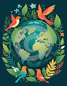 Earth Day graphic, AI