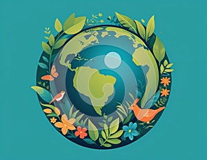 Earth Day graphic, AI