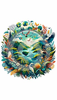 Earth Day graphic, AI