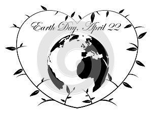 Earth Day Heart - illustration