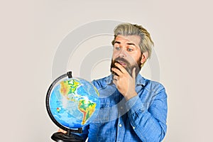 Earth day. International concept. Geography teacher. International business. Global network. Worldwide shipping. Travel