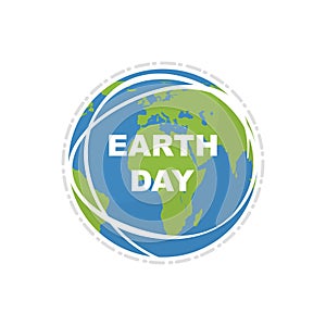 Earth day. Land map. Illustration happy earth day. Flat style. Vector illustration