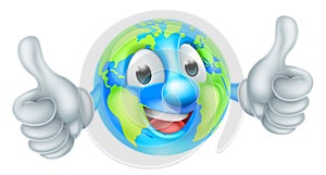 Earth Day Mascot World Globe Cartoon Character