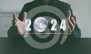 earth day new year 2024 saving the planet earth concept