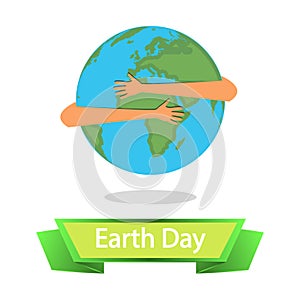 earth day planet in arms embrace
