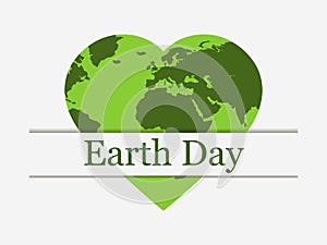 Earth Day, planet earth in the form of a heart. World day. Vector