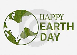 Earth day poster with green grass
