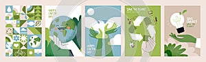 Earth day poster set.