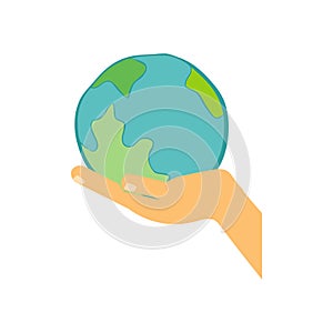 Earth day, save the world, world environment day, on white background vecter illustration flat style.