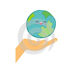 Earth day, save the world, world environment day, on white background vecter illustration flat style.