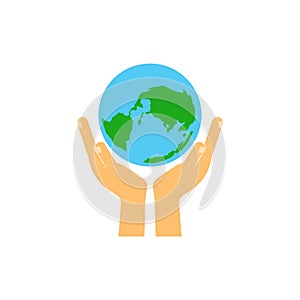 Earth day, save the world, world environment day, on white background vecter illustration flat style.