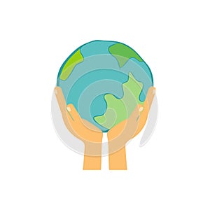 Earth day, save the world, world environment day, on white background vecter illustration flat style.