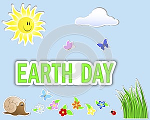 Earth Day. Set stickers.