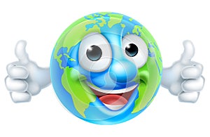 Earth Day Thumbs Up Mascot Cartoon Character